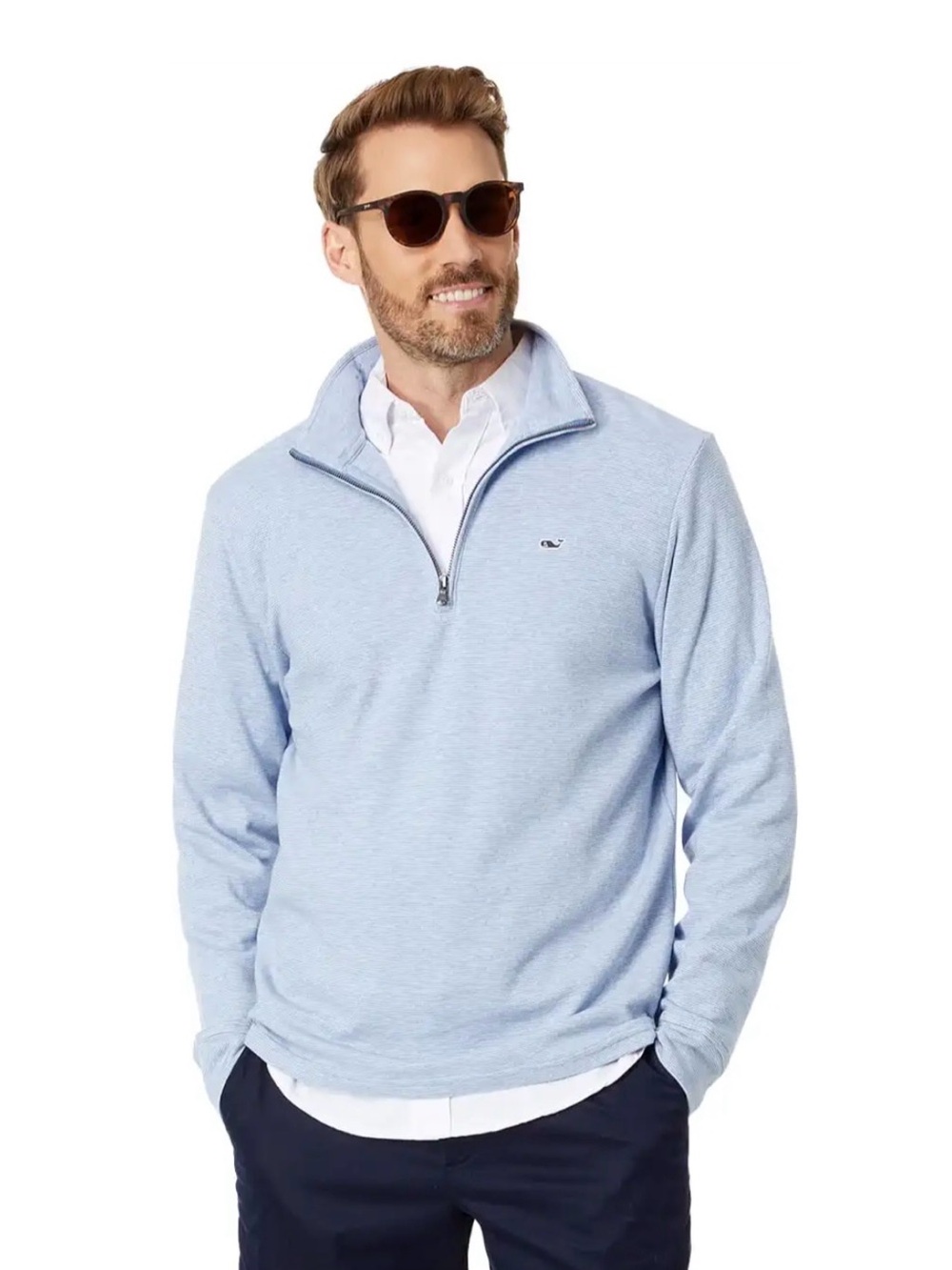 Vineyard Vines Light Blue Quarter-Zip Pullover size Large